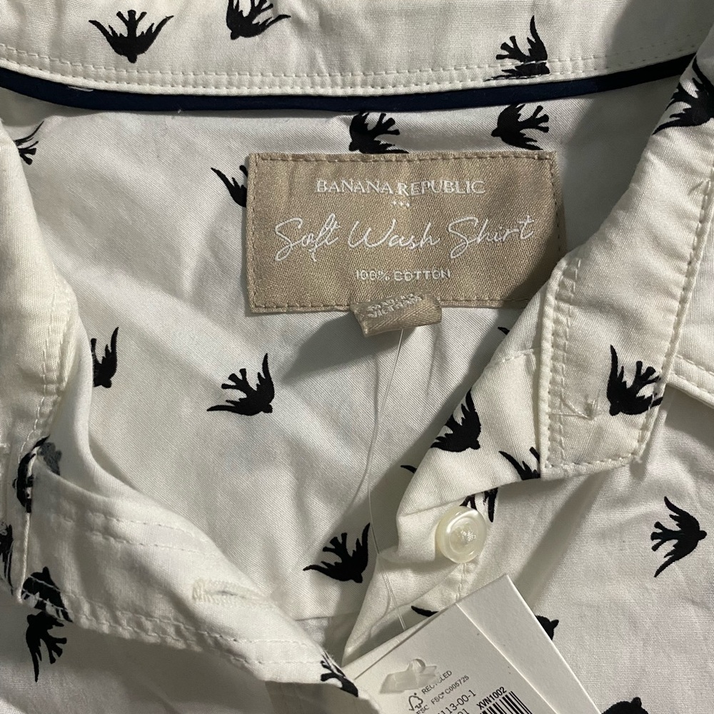 Banana Republic Dress Shirt White and Black Size S
